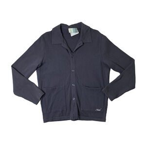 Kith Sweater Men Medium Chalkboard Blue Hastings Ribbed Button Up Cardigan *READ